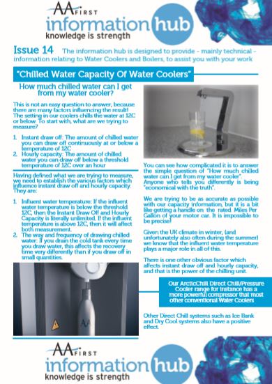 Issue 14 « Capacité en eau réfrigérée des fontaines à eau » - 